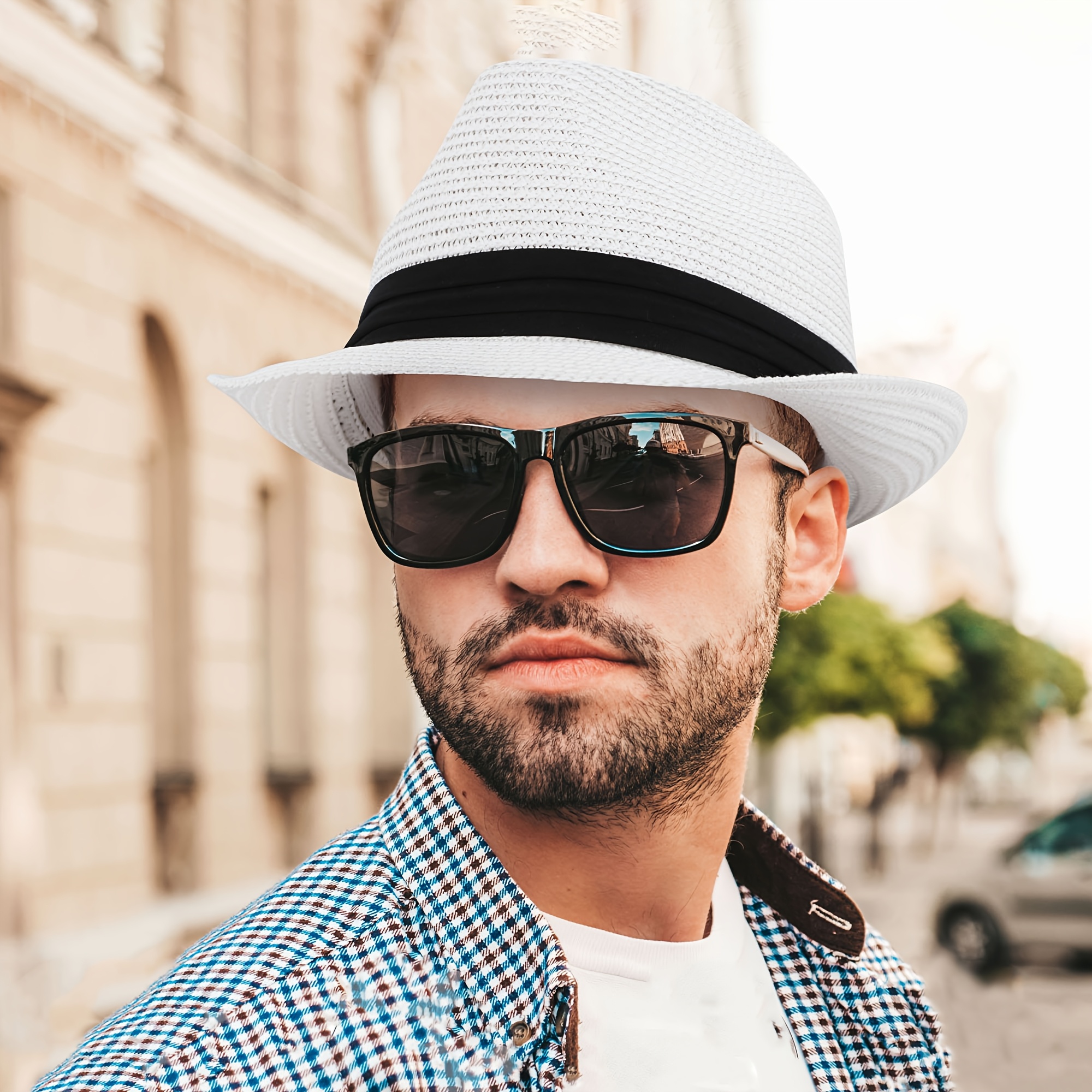 Unisex Wide Brim Panama Straw Hat - UPF 50+ Sun Protection  display picture 1