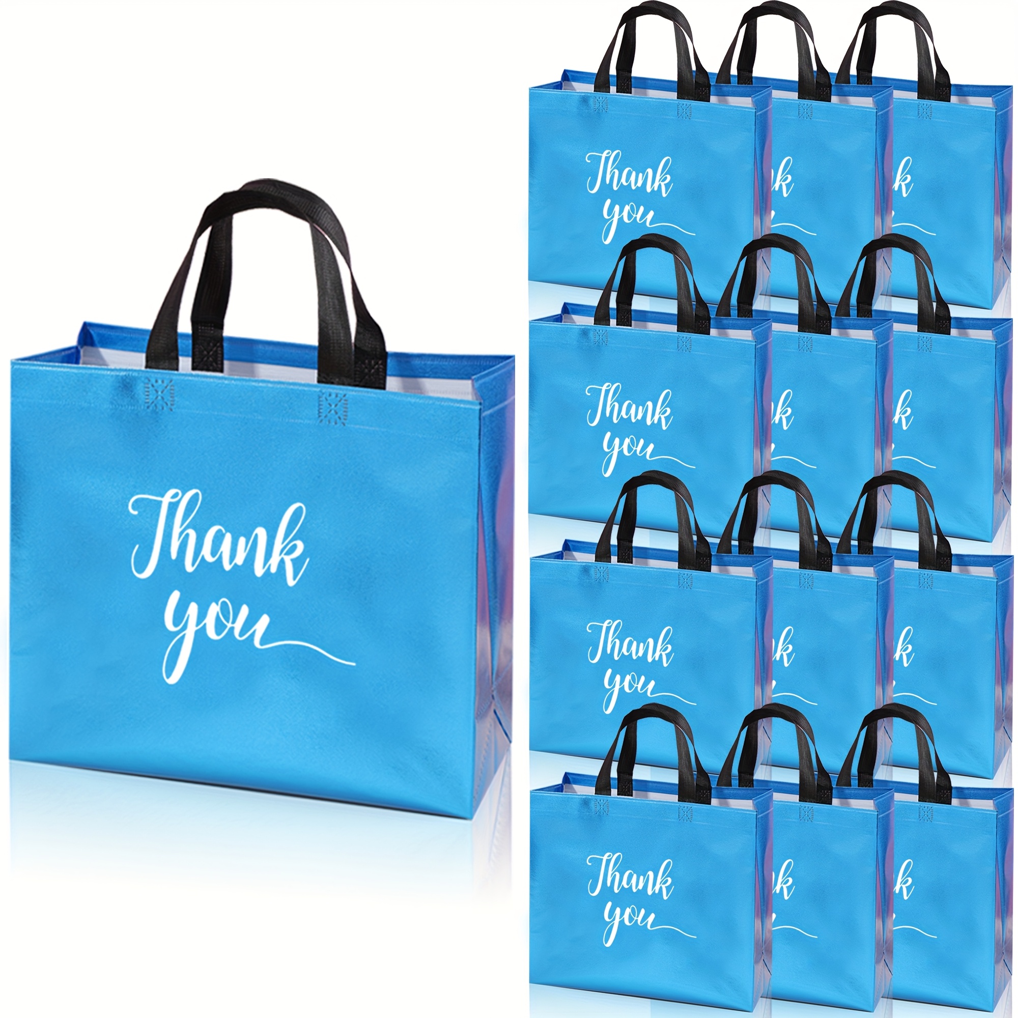 TEMU Gift For Her/him Thank You Gift Bags, Bulk, Large Size – A Set Of Reusable Thank You Bags In 12 Vibrant Colors With Texture – Perfect For Small