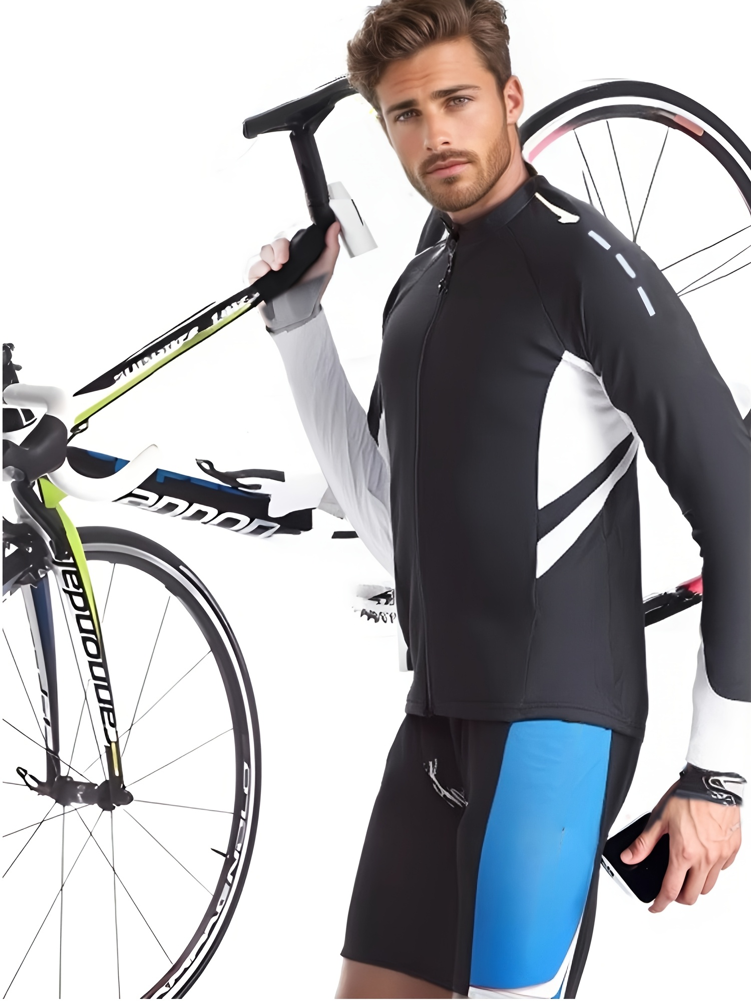 *'s Full-Zip Cycling Jersey Full-Zip Front Closure, Full-Length Zipper,  Ergonomic Fit, Moisture-Wicking Breathable Athletic Shirt for Racing, Tr