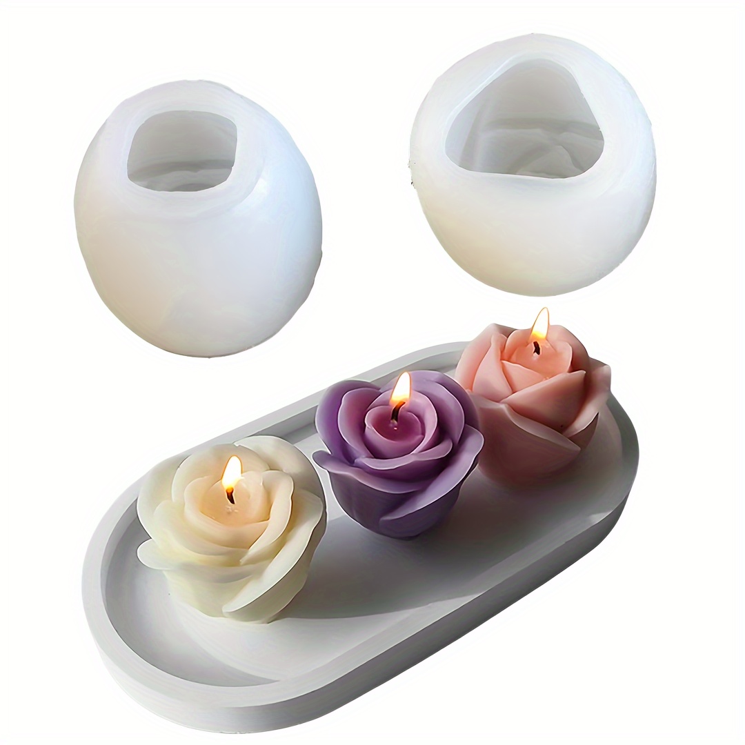 

2pcs Honey Rose Silicone Flower Candle Molds, & Shapes, Resin Casting Molds For Diy Candle Making, Home Decor Crafts