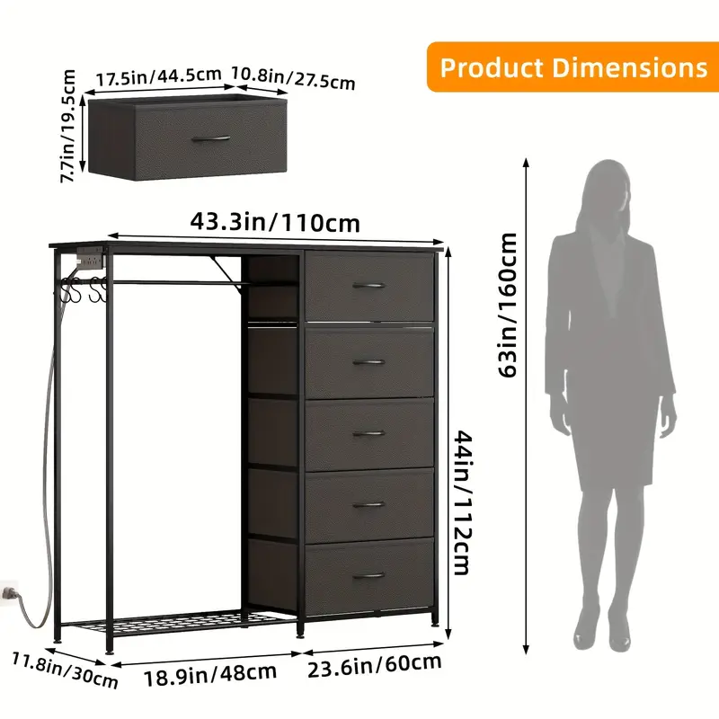 dressing table clothes rack 4 5 drawer bedroom wardrobe - Temu dressing table clothes rack 4 5 drawer bedroom wardrobe - Temu