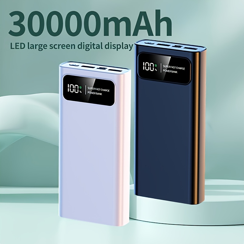 30000mah large capacity mobile phone power bank bidirectional fast charging outdoor emergency power backup battery pack portable power supply   charging supports   charging of multiple devices holiday gift christmas gift