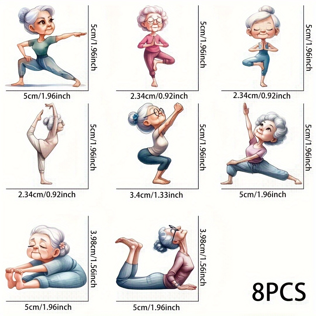 Image of 8pcs Grandma Sublimation Uv Transfer Printing High Quality Self-adhesive Stickers For Water Bottle Cup, Dtf Transfer Vinyl Sticker For 16oz Glass Package, Adhesive Sticker-high Quality