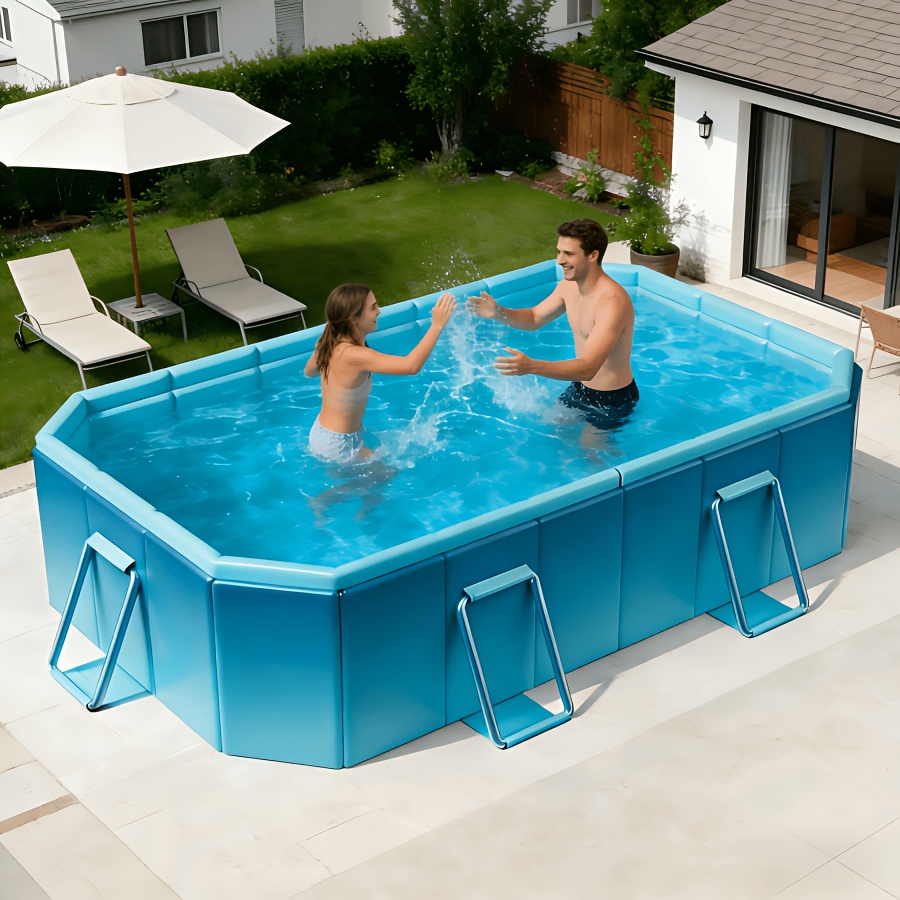 1pc of Summer Premium Family Swimming Pool, No Need for Inflation, Ready to Use Pool, Sturdy Support for Greater Stability, The Best Choice for Outdoor Gatherings, Parties And Entertainment Equipment, with Scratch Resistant Floor Mats Included
