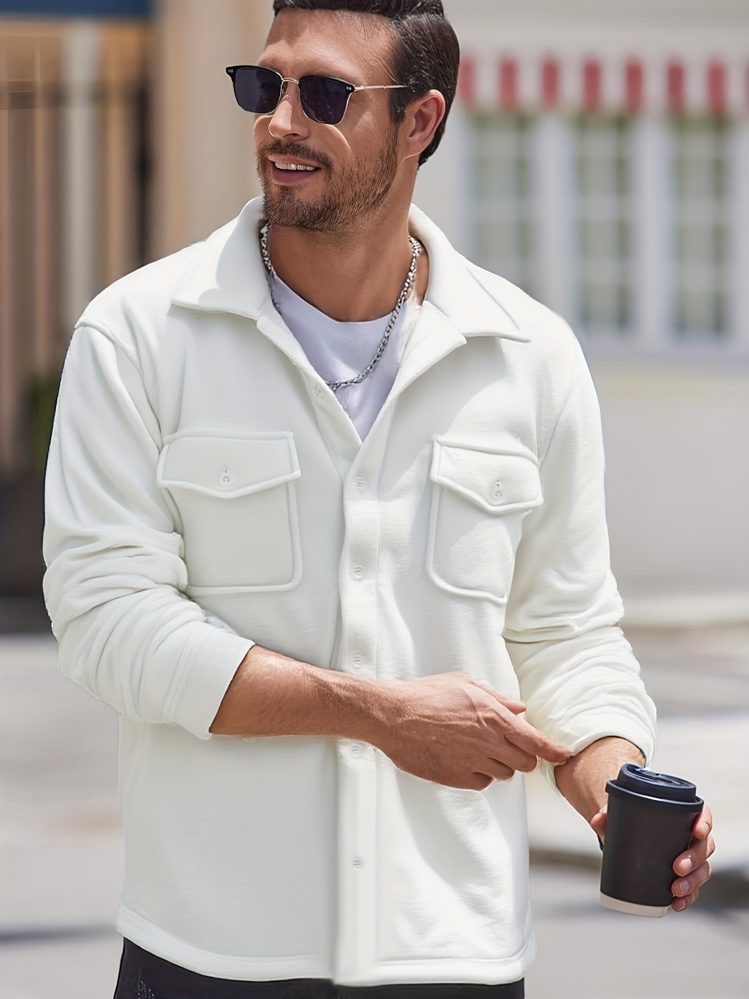 new autumn winter white turn collar thin long sleeve jacket - Temu Mauritius