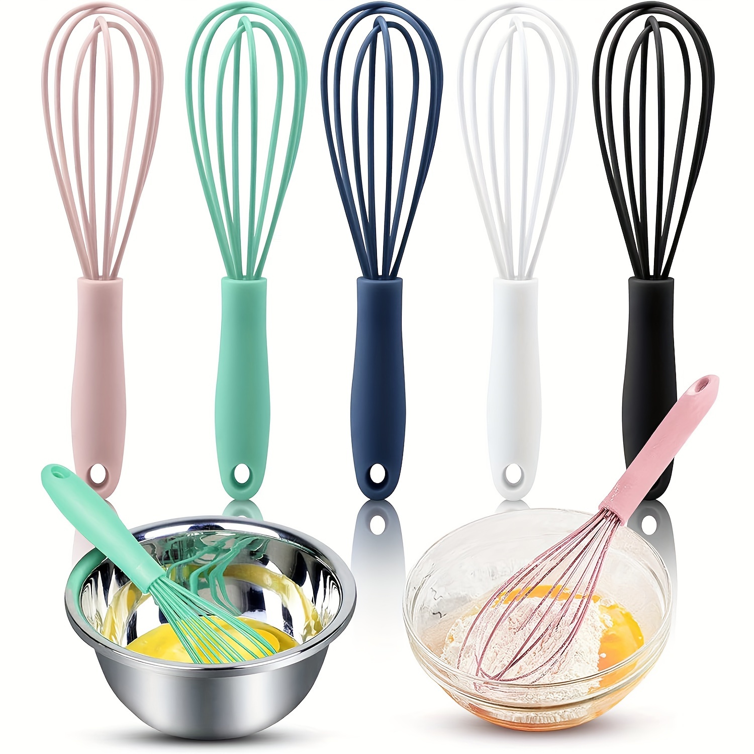 

Stainless Steel Whisk - Colorful Kitchen Mini Whisks, Balloon Wire Whisk, For Mixing Sauces/milk/eggs/cream, Etc, Egg Beater For Blending Whisking Beating Stirring Cooking & Baking Tool