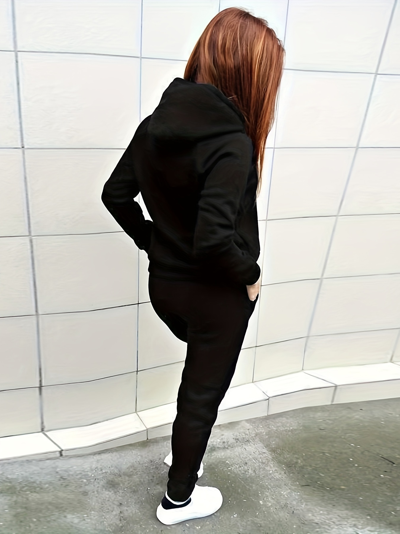 ensemble pièces femmes sweat à capuche rouge imprimé Temu