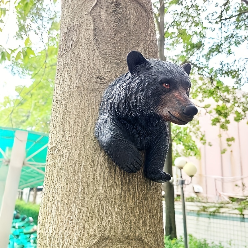 

Large Black Bear Tree Hanging Ornament, Outdoor Ornament For Yard, Black To Tree, Personalised Garden Statue