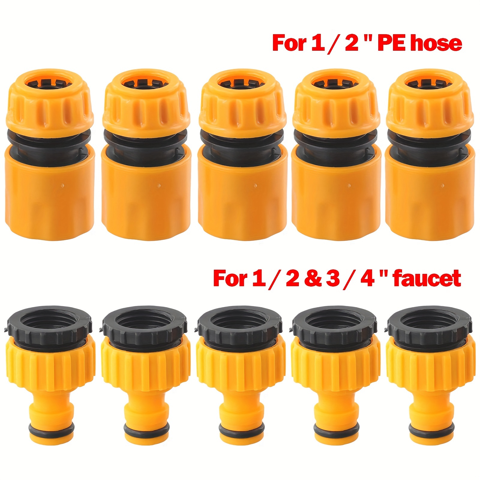 TEMU 10 Pcs/5 Sets Hose Quick Connectors: 3/4