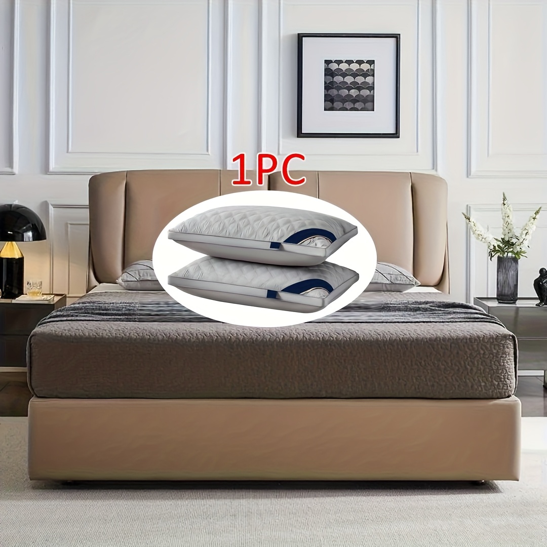 TEMU 1pc/2pcs Rv Bedding [deep Sleep] Luxury 5- Quality Pillow, Neck Support Comfortable And , Polyester Fiber Fill Pillow, Machine Washable, Perfect