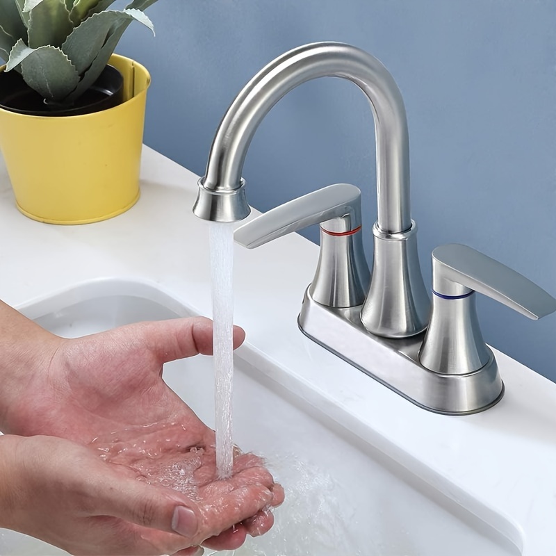 

Zst049l-t 2 Handle Centerset Bathroom Faucet With Drain Assembly