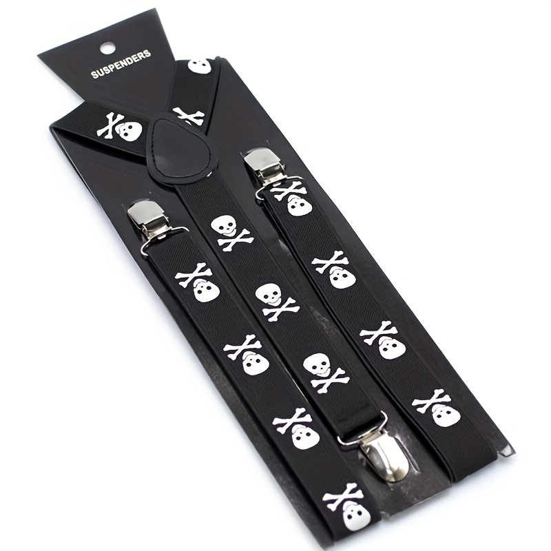 TEMU Creative Adult Holiday Party Black Suspenders For Everyday Business Commuting, Street Style, Casual Daily Performances, And Pants Additions