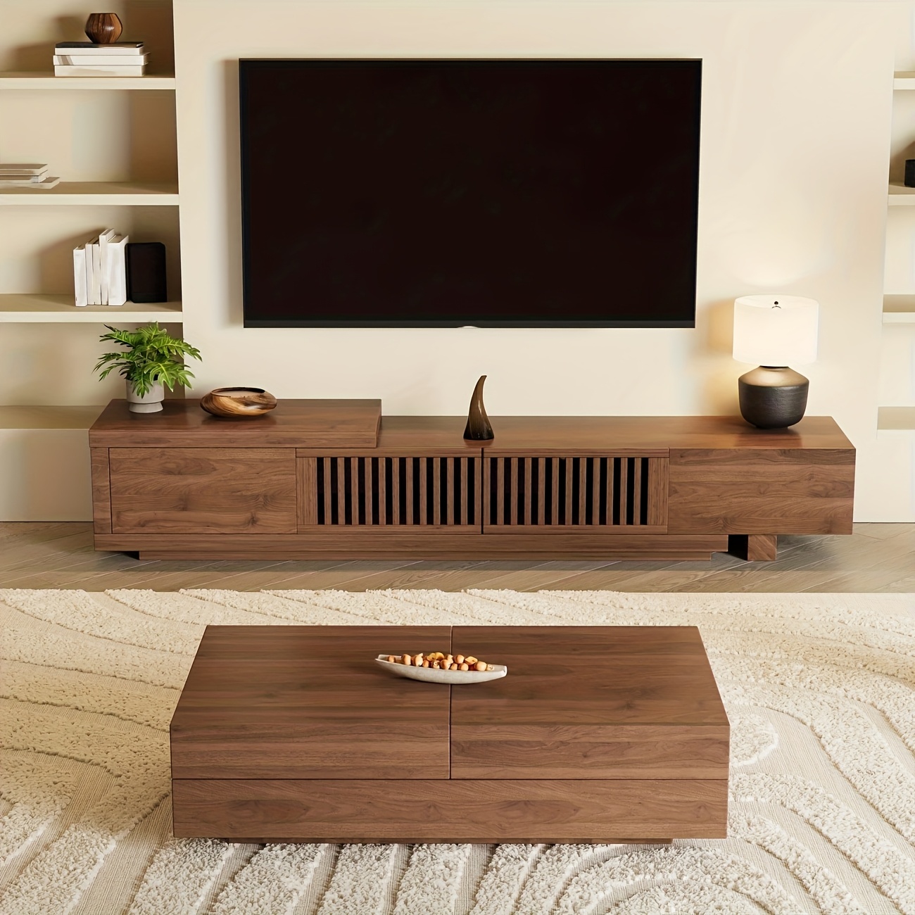 Mid-Century Modern Extendable TV Stand, 78