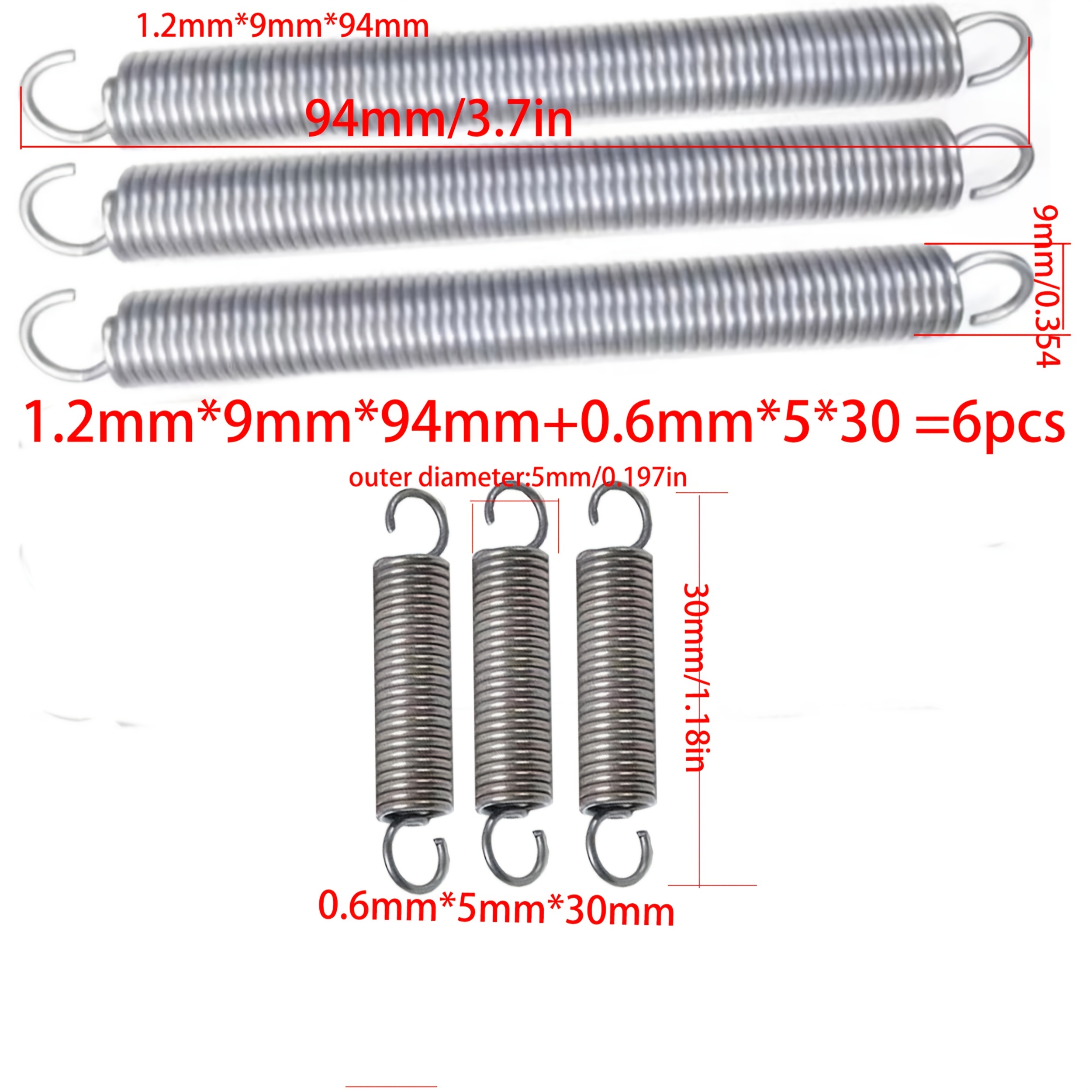 Zixinz-spring Expansion 304 Stainless Steel Tension Spring Pullback Spring Draught Spring Wire Diameter 0.6mm Extension Spiral Spring, good