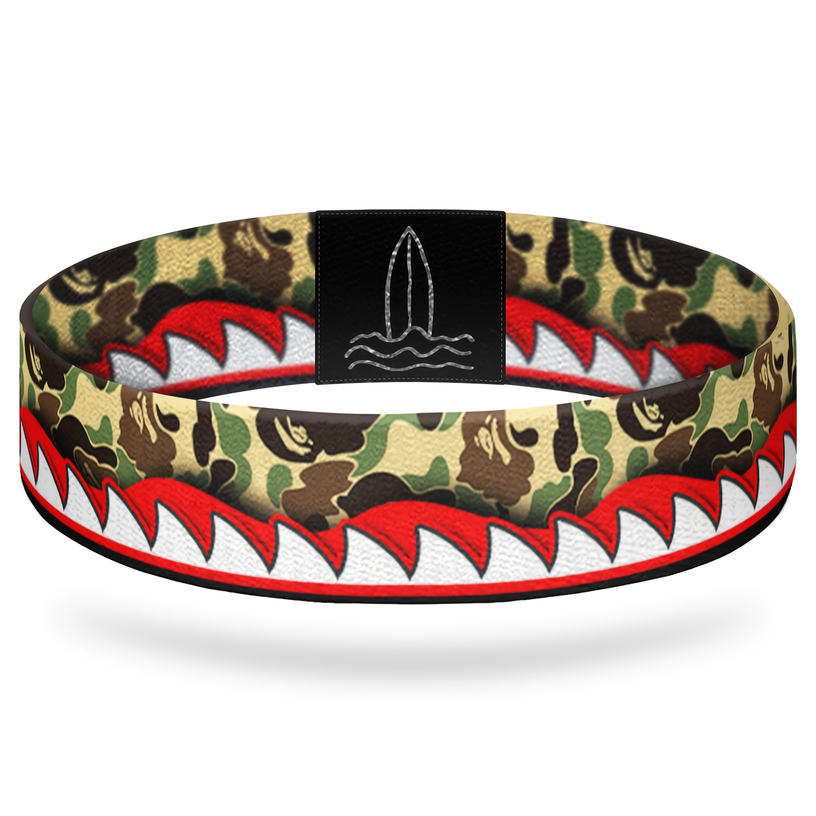 Ocean Shark Camouflage Print Stretch Surfing Wristband Set