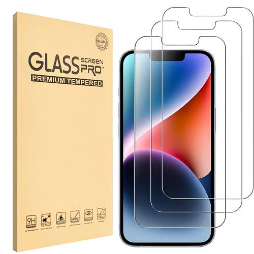 3pcs tempered glass screen protector for iphone 11 12 13 14 15 16pro max air 17 pro 17 pro max 9h hardness glossy high definition clear protective film