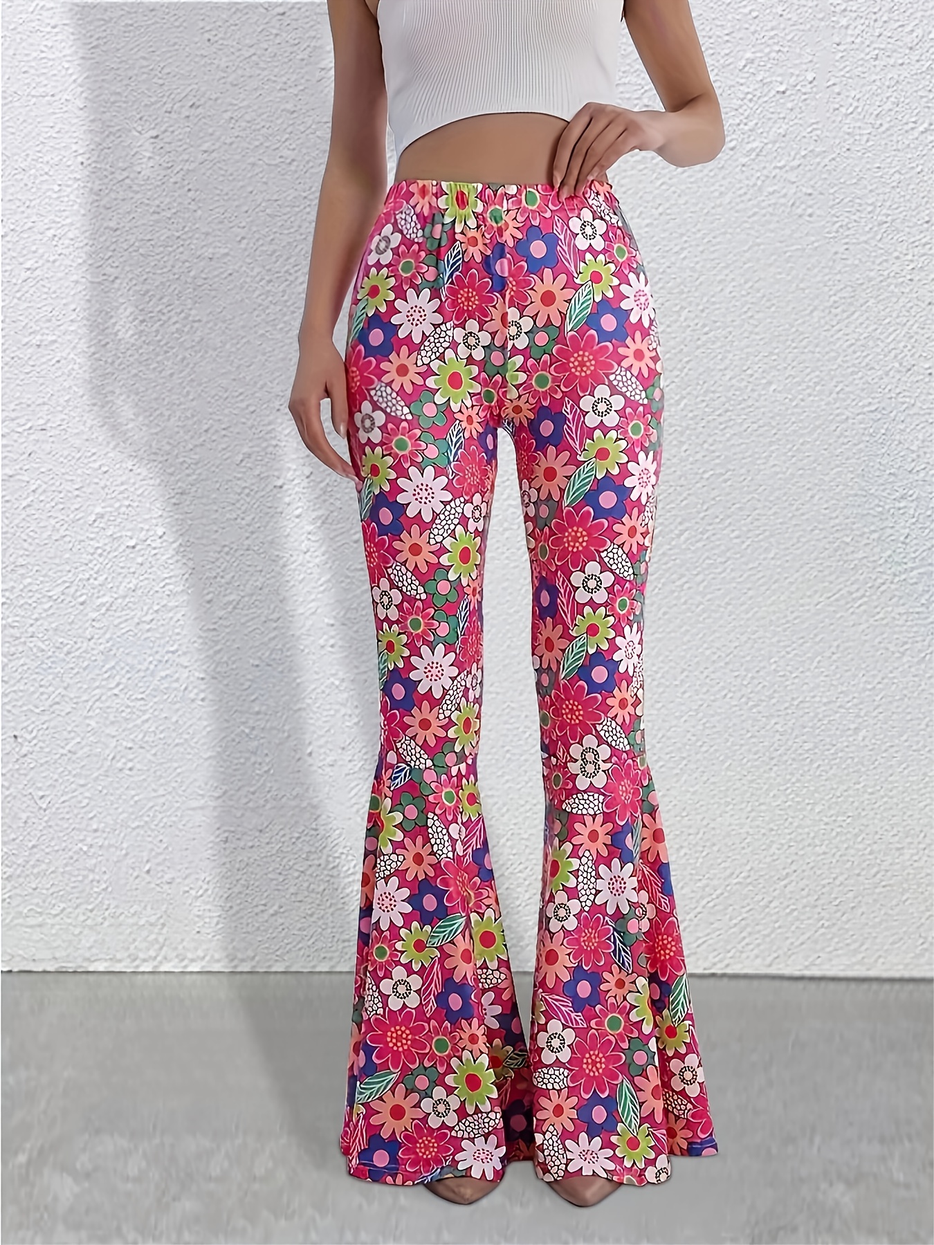 damen vintage 60er/70er retro schlaghose elastische hosen Temu