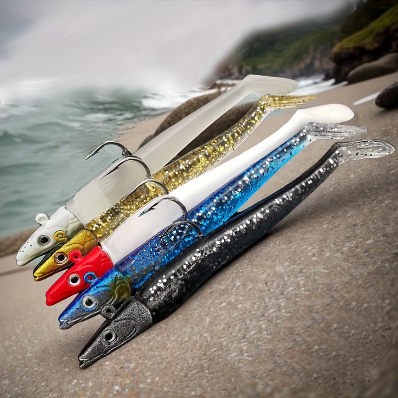 5pcs Long Cast Soft Bait Set: Boost Your Catch Rate With Artificial Lures!: retailer-supplied image