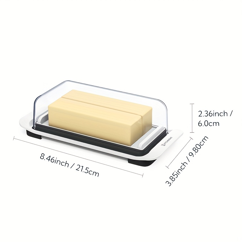 TEMU Kitchendao Airtight Butter Dish - Plastic Butter Keeper With Marblelish Design, Airtight Seal To Keep Butter Fresh, Modern Kitchen Countertop