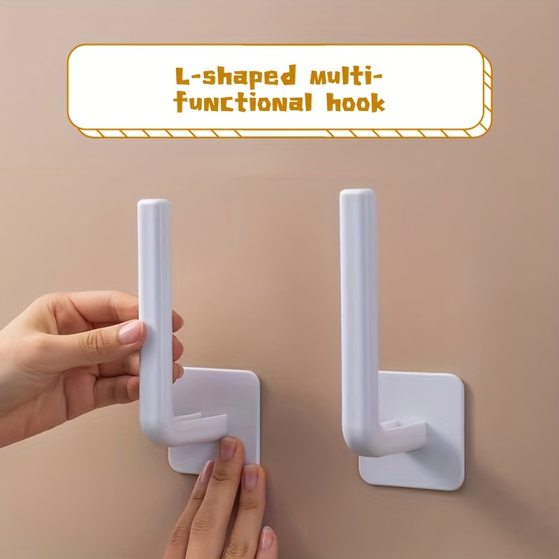 1pc Transparent Punch-free Hook, Traceless Adhesive Hooks, 6-Hooks
