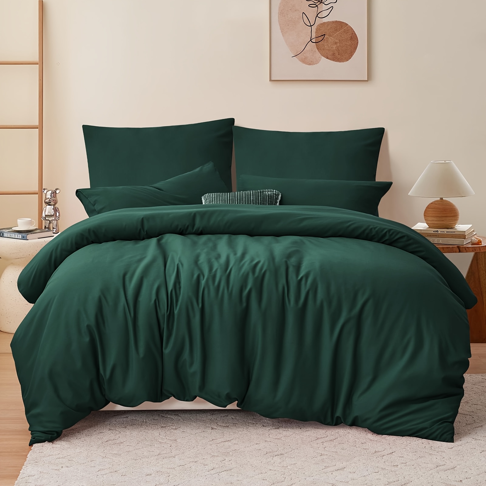 TEMU 3/ 4pcs Bedding, Including Duvet Cover - Soft, Bedding, Light-resistant, Zipper Design, Solid , Multiple Sizes (135x200, 155x220, 200x200,