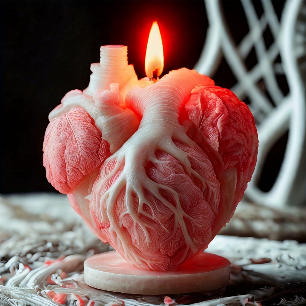 

1pc Anatomical Heart Candle Silicone Mold, Silicone Molds For Resin, Diy Art Candle Making, Medical Theme Decor, Unique Gifts, And Furnishings