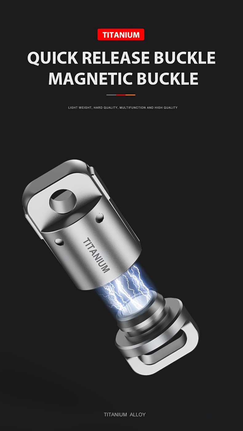 1-Pack Titanium Alloy Magnetic Keychain Buckle – Quick Release Rotatable Clip for Keys, Belt Loop, EDC Tool, Fishing Gear, Lightweight & Durable Gray Metal Design