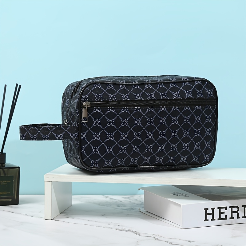 TEMU 1pc Men's Travel Cosmetic Bag, Stylish And Toiletry Bag, Portable Large Capacity Travel Storage Bag