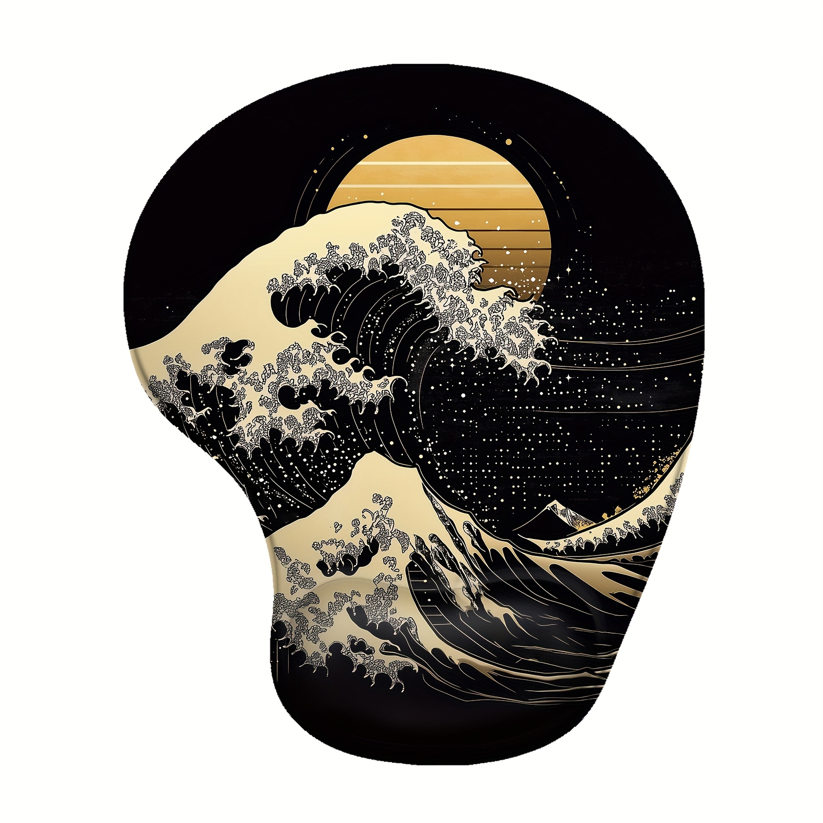 TEMU Mouse Pads With Wrist Support, Ergonomic Mouse Pads With Gel Wrist Rests, Non-slip Rubber Mouse Pads For Home Laptops, Ocean Waves (sunshine)