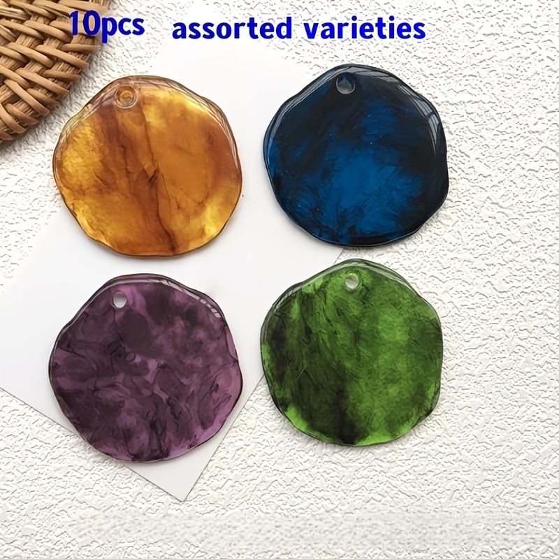 TEMU 10 pz Ciondoli Rotondi Irregolari Colori Casuali, Adatti per Creazione di Gioielli Fai da Te, Orecchini, Bracciali, Collane - a per Principianti