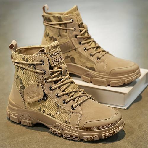 mens boots outdoor sports shoes casual hiking shoes non slip mountaineering boots suitable for black khaki