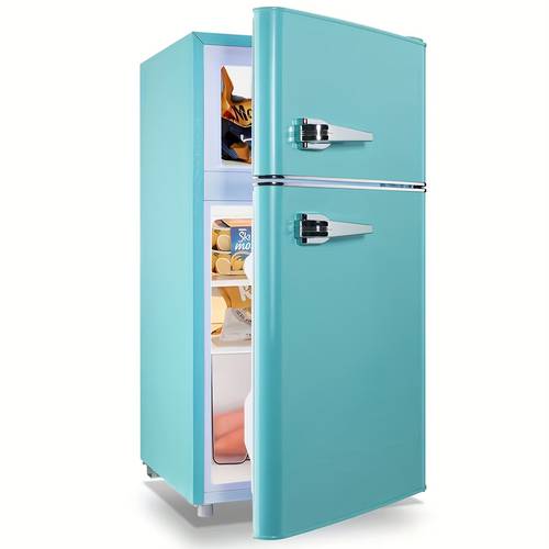retro mini fridge 3 5 cu ft refrigerator with top freezer compact fridge apartment size refrigerator fridge with handles small refrigerator for home office dorm