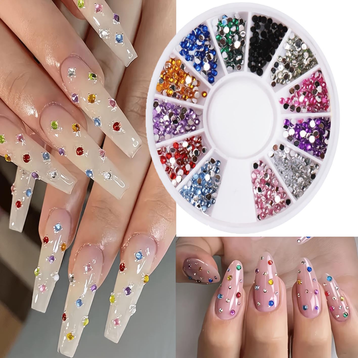 Nail Art Set with Electric Lamp, Drill, Brushes & Rhinestones