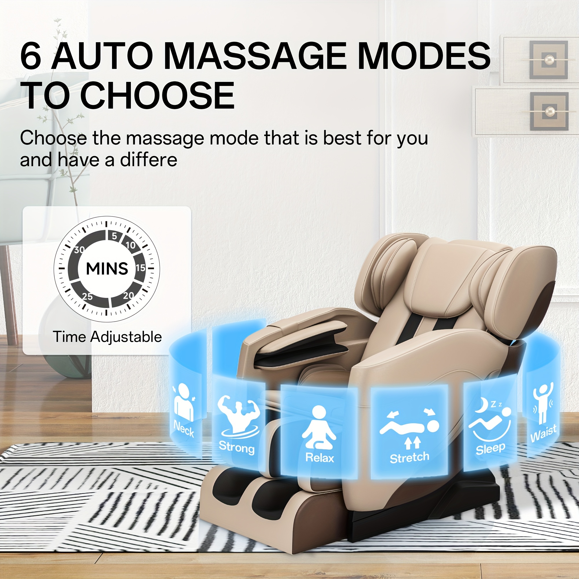 ss05 zero gravity full body massage chair with heat 6 auto manual   8   massage rollers ideal for neck back hips and   massage fathers day and mothers day gifts for the elderly Product details 5