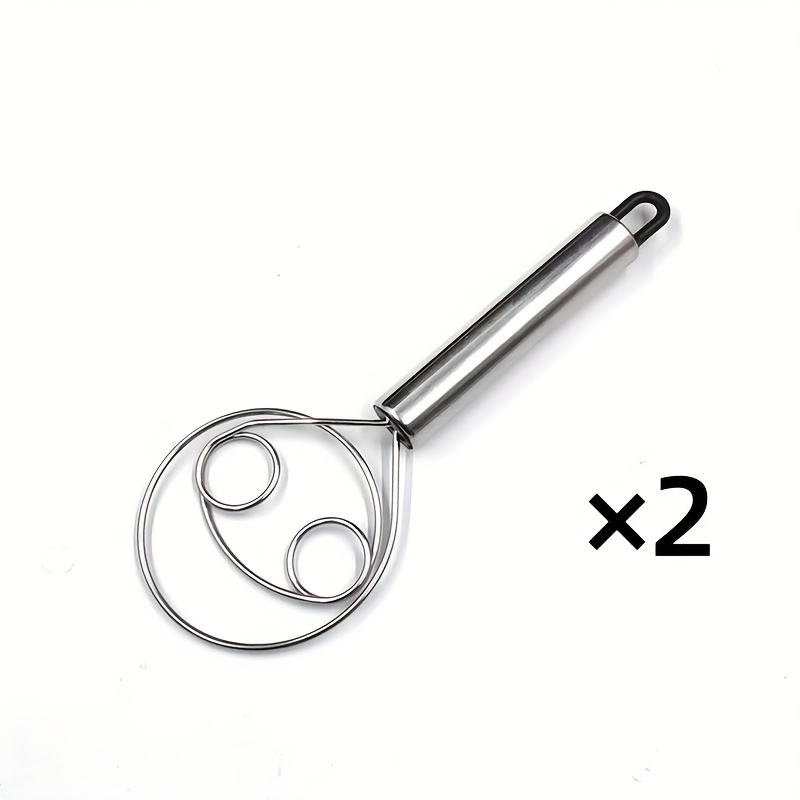 E-shop 2 Stück Hochleistungs-Handrührgerät Teigschläger - Edelstahl-Schneebesen mit Schlaufenhaken zum Backen, Kochen & Gebäck – Kein benötigt, leicht