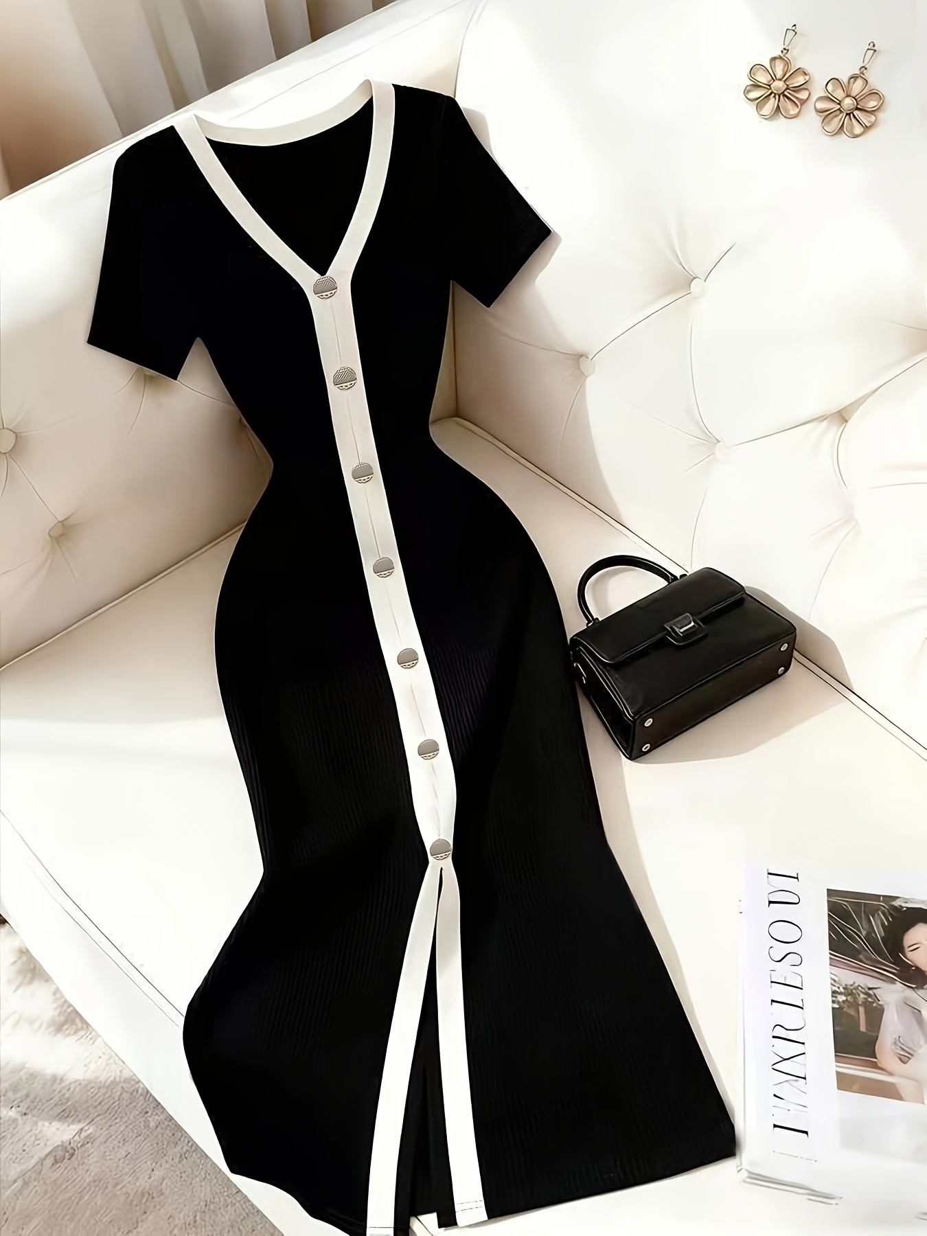 Women's Summer New French Elegant Fashion Easy Casual Color-Blocking Design