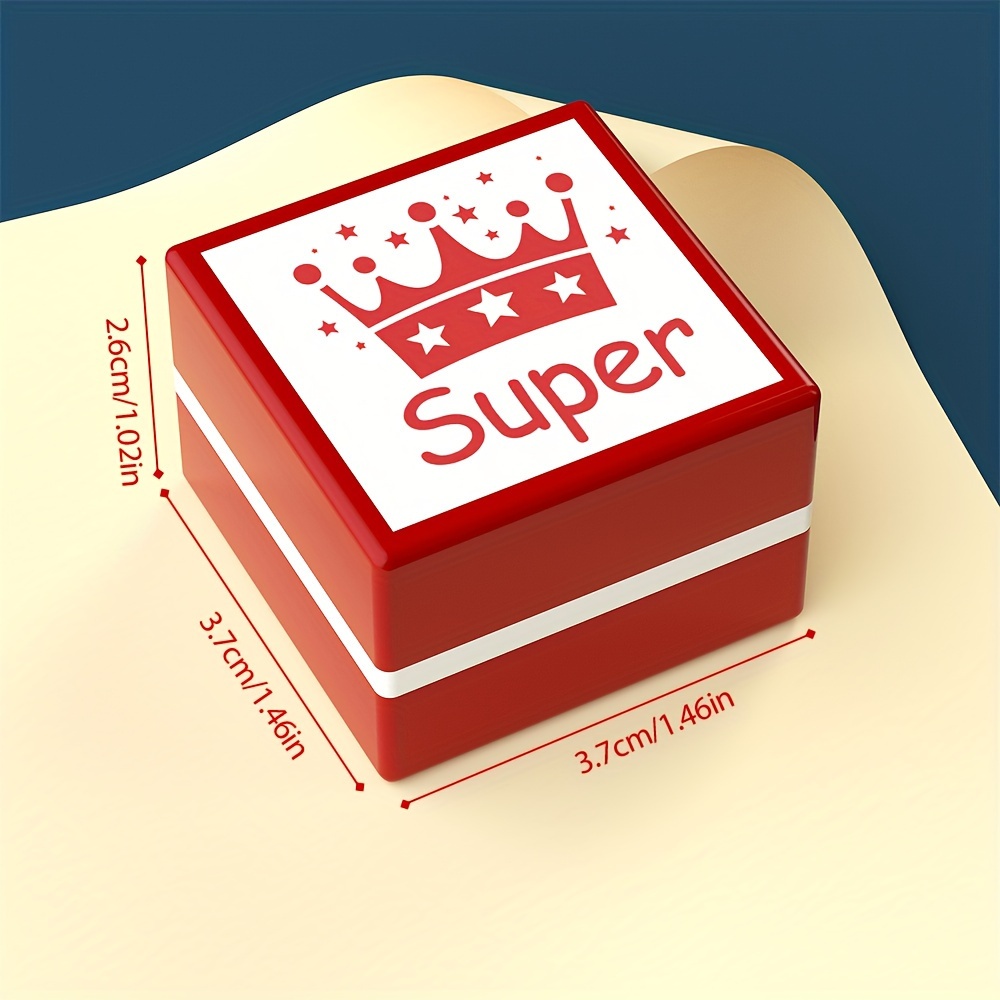 Square Teacher Stamp For Classroom , Featuring Cute Encouragement Stamps, Suitable For Use And Offices (red Ink)