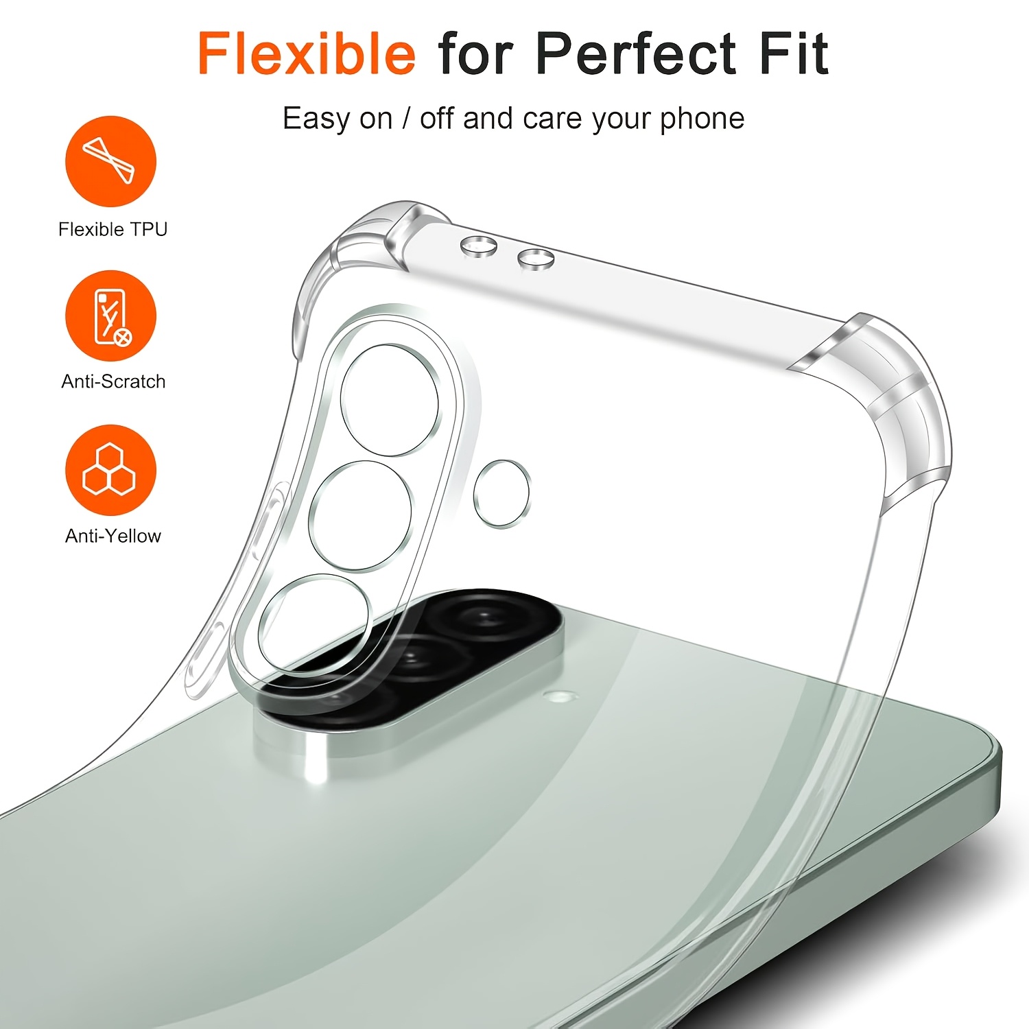 Protective Clear Shockproof Bumper Phone Case Compatible With Galaxy A56 5g 6.7 Inches A566 Crystal Transparent Flexible Soft Tpu Back Cover