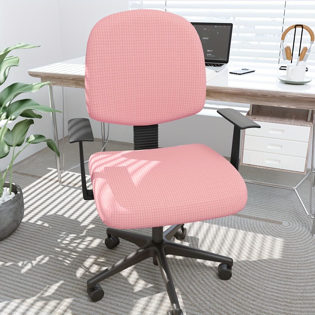TEMU 2pcs Stretch Velvet Universal Living Room Bedroom Office Chair Covers Pet-friendly