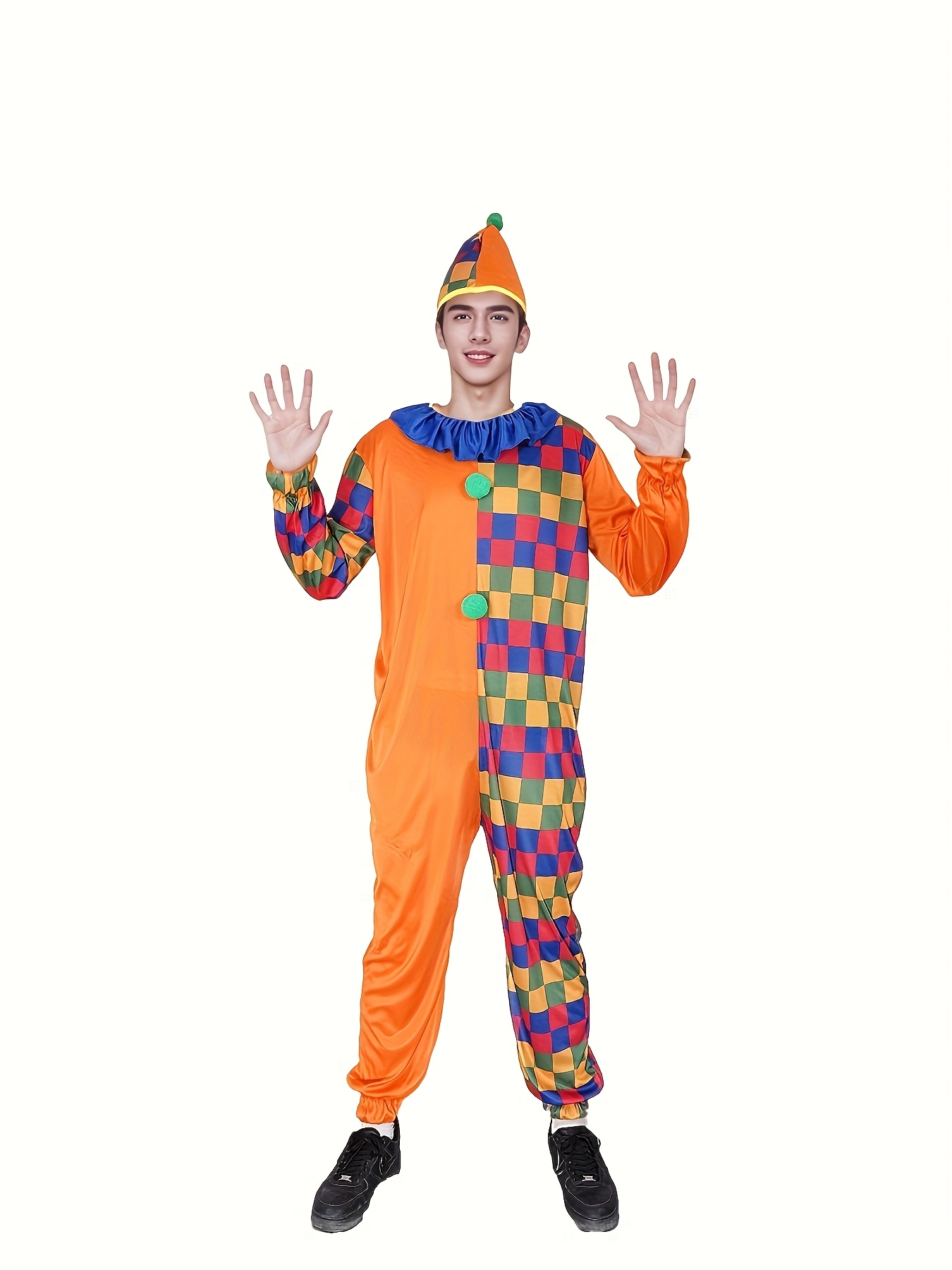 Clown-Kostüm-Set 4-teilig – Bunte Perücke, Nase, Fliege & Handschuhe Für Party & Karneval