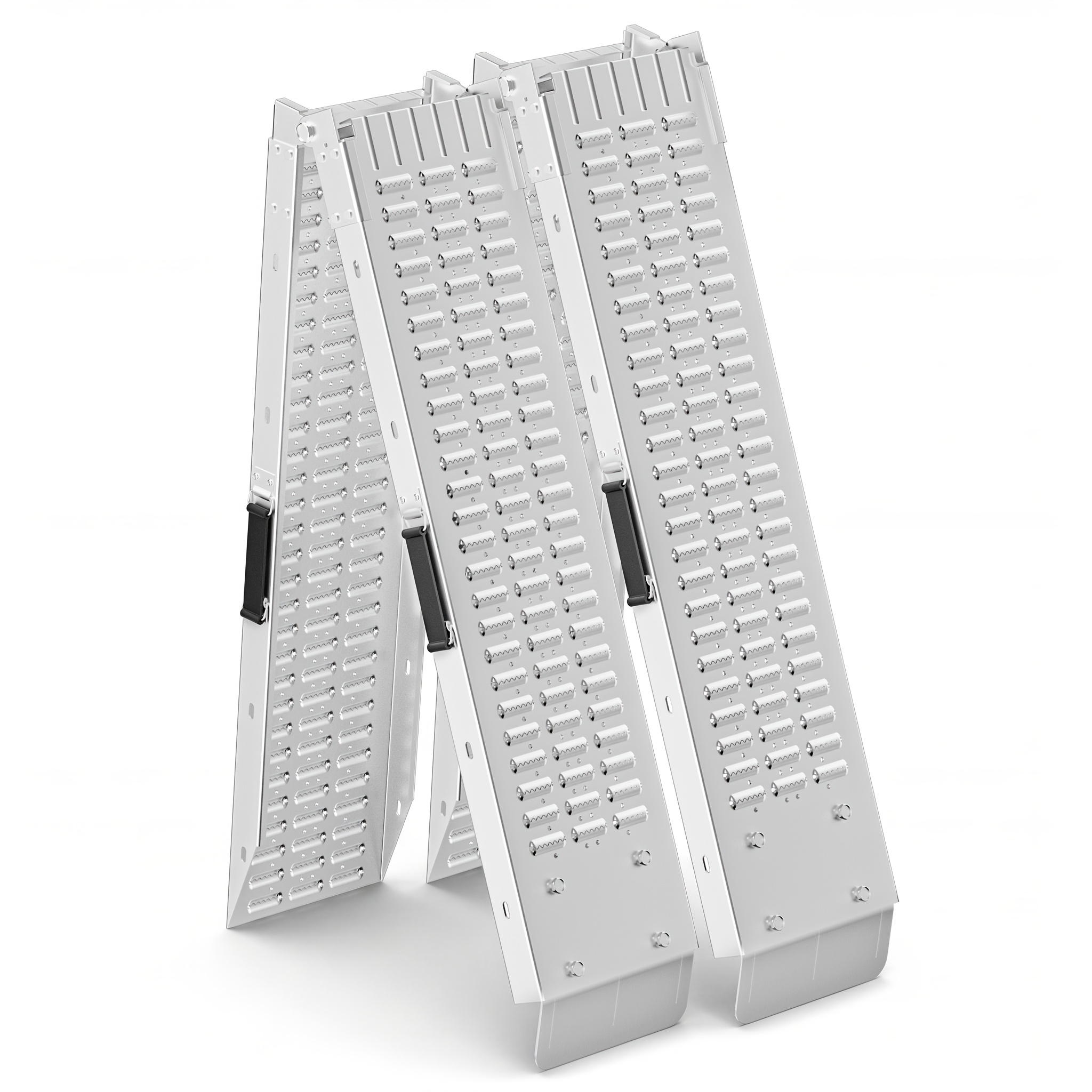 Foldable Loading Ramp, 2pcs, Loading To 400kg, Anti-slip Loading Ramp With Handle, Loading Ramps For Trailers, Motorcycles, Atvs, , 180 X 22.5cm