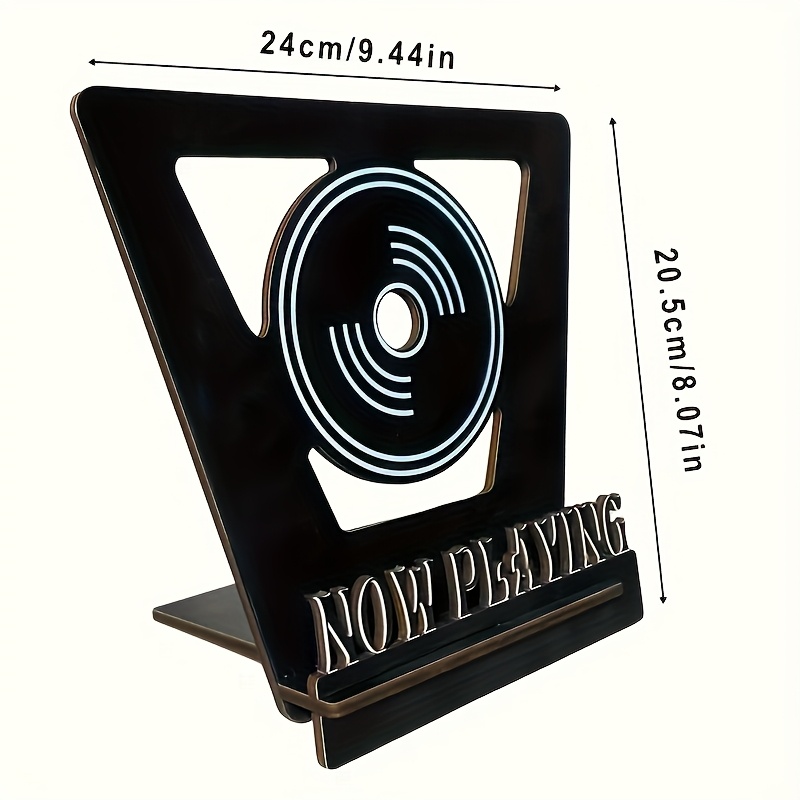 1pc Thick Wood Vinyl Record Rack, Design, Can Display 5-7 Lps, Cds Or Dvds, Ideal Decorative Gift, Easy To Assemble
