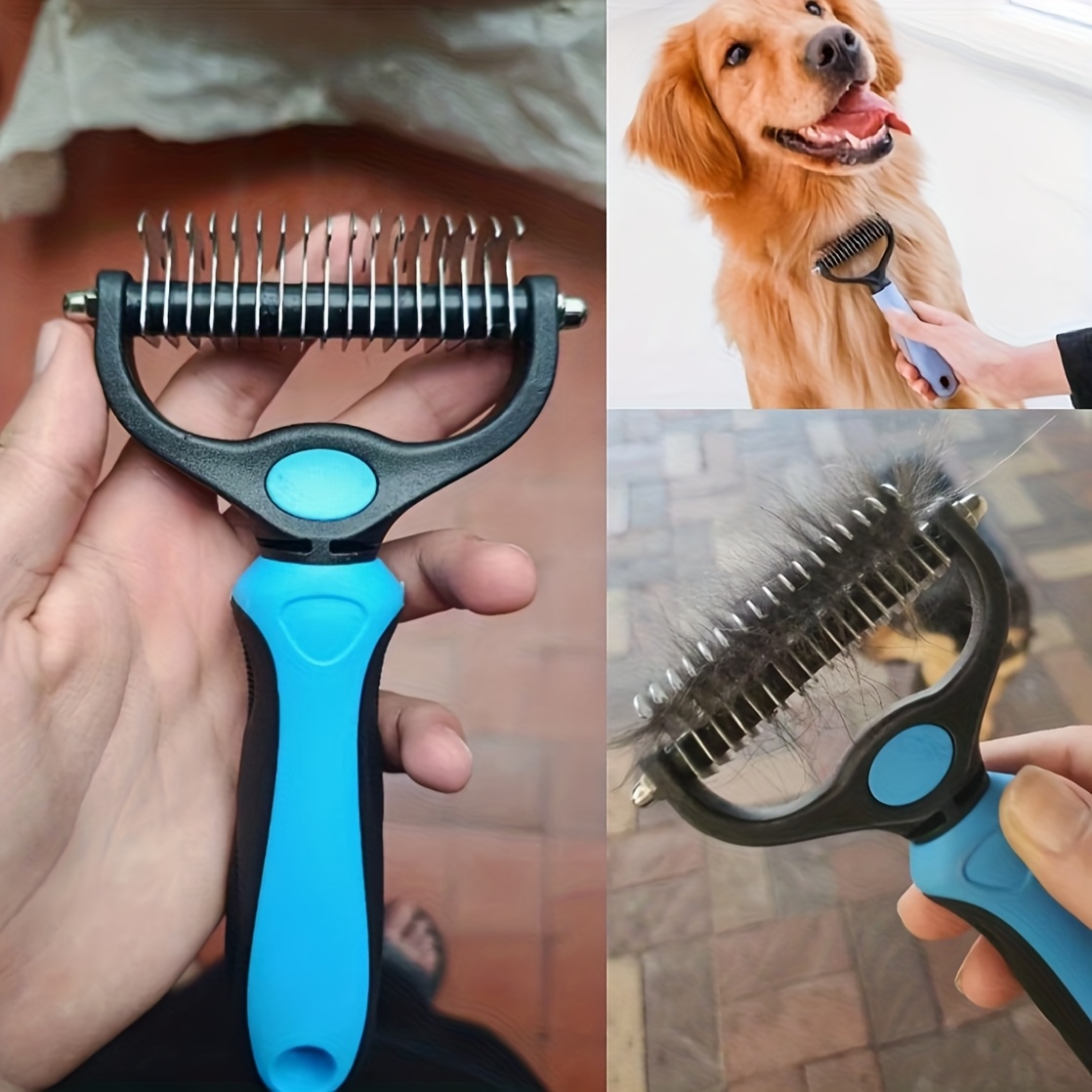 TEMU High-quality Grooming Tools For Dogs And Cats, Including A Double-sided Brush Designed To Reduce Shedding And Matting. Essential Additions For
