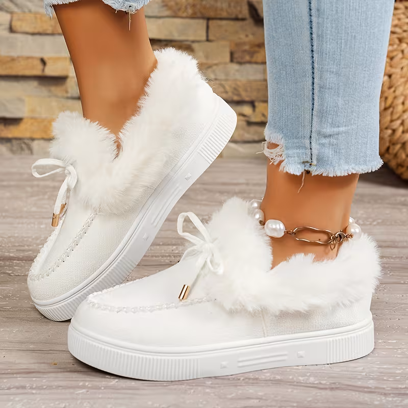 womens fleece lined slippers warm and comfortable leopard print insulated shoes womens winter footwear Product details 4