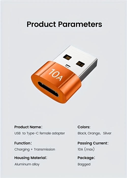 адаптер 10a usb3.0 на type c, быстрое зарядное устройство, разъем type c ( ) на usb ( ), otg-переходник для ноутбука xiaomi samsung usb-c otg Детали 1