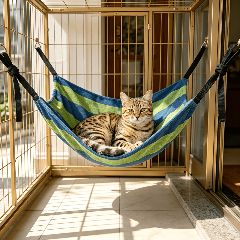 TEMU 1 Diy Cat Hammock, Durable Pet Cat Mat, Cat Cage Hammock, Hanging Hammock For Cats, Pet Hammock, Adjustable, Soft Sleeping Hammock For Cats, ,