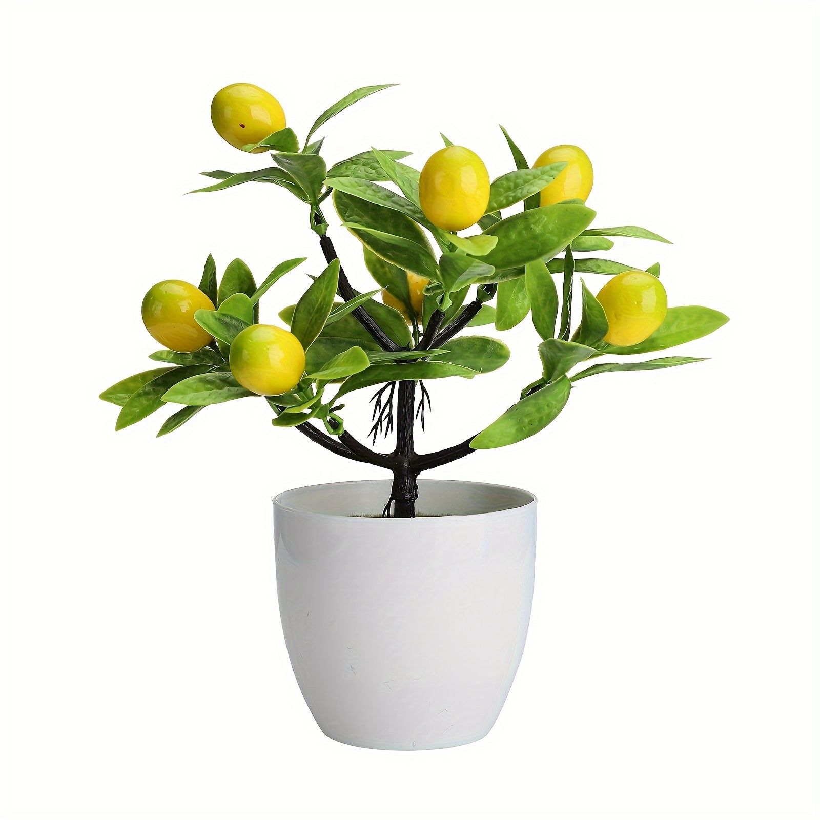 

1pc Artificial Lemon Plant In Pot For Home & Office Decor