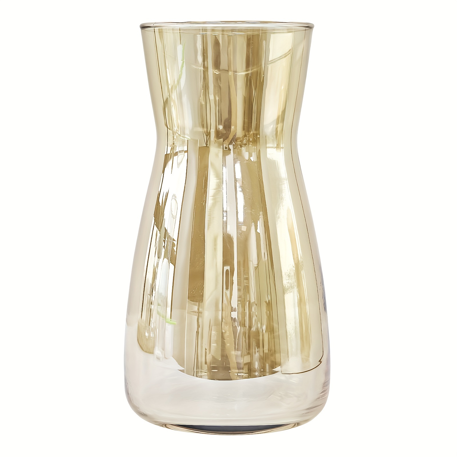 

Classic Amber Glass Vase, Cylinder Shaped Waist Style, Elegant Floral Display For Home Decor