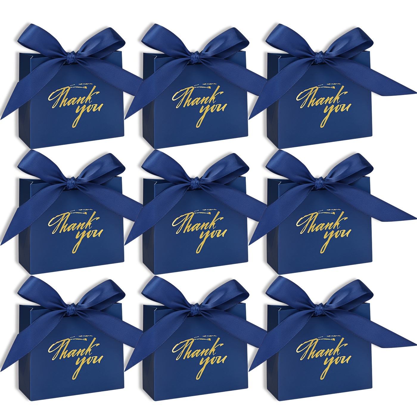 

50pcs Thank You Gift Bags With Bow Ribbon - Weddings, Showers, - Party Favor Boxes