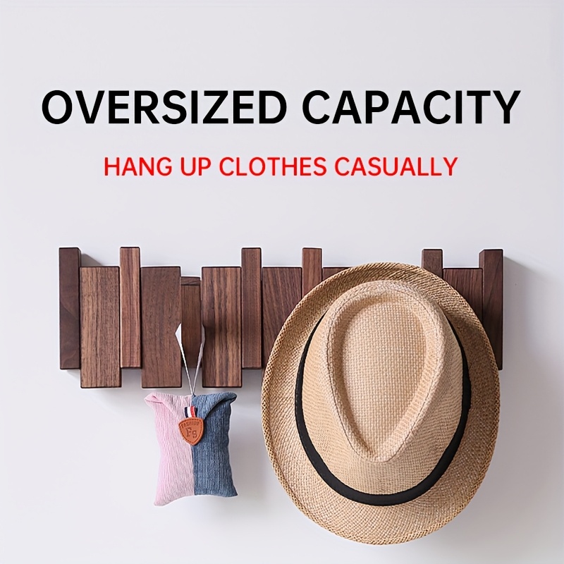 creative piano key hanging clothes rack foldable wall mounted clothes hook solid wood wall mounted storage hook for entering the entrance bedroom wardrobe   decoration